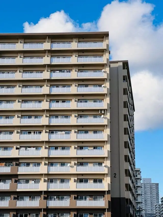 A Japanese mansion block.