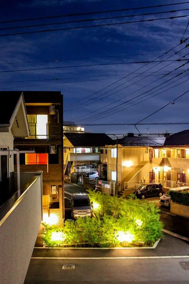 Modern Japanese apartment blocks