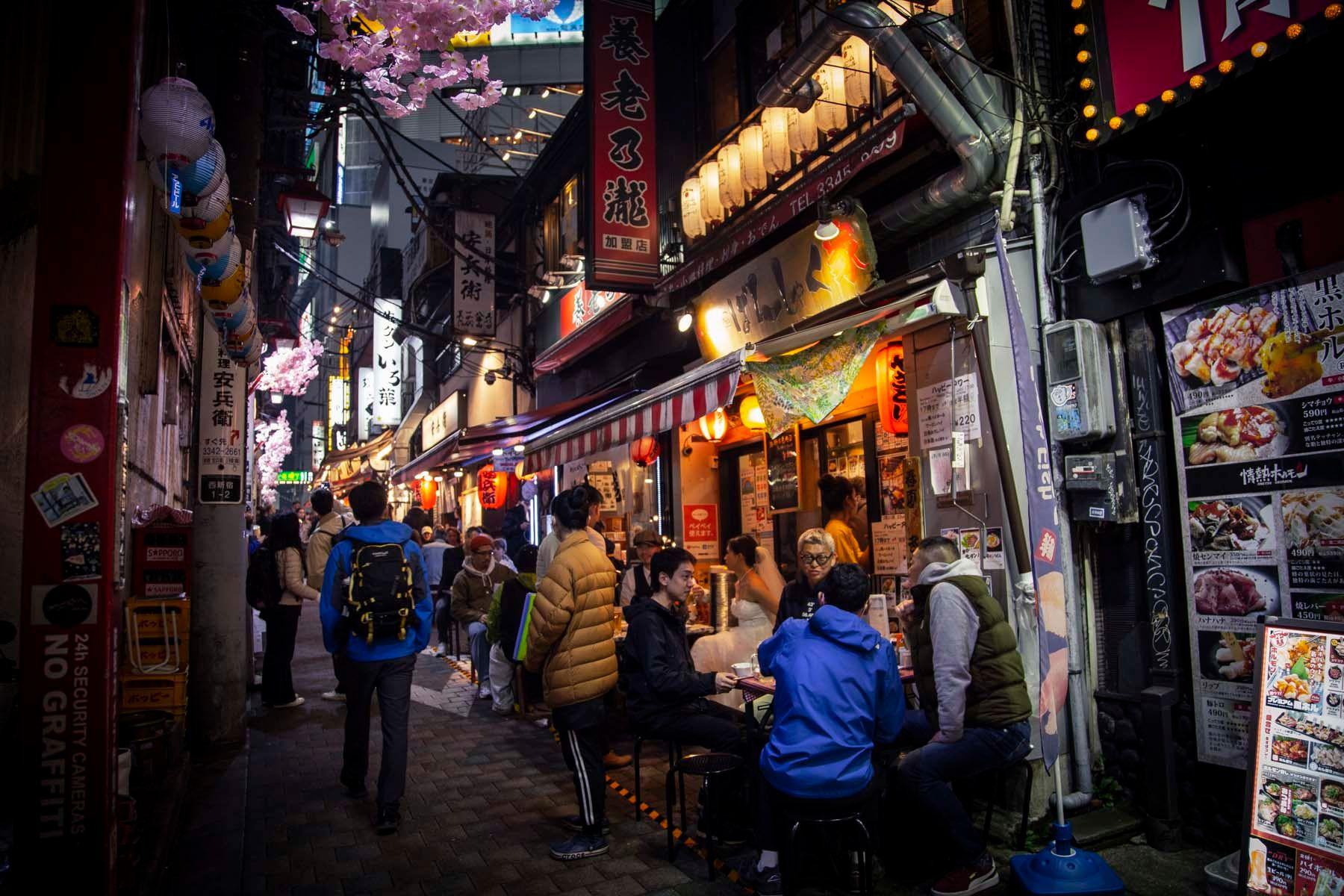 Going out to eat in Japan can be very affordable if you know where to look. Yakitori restaurants are great places to go out for drinks and food. They often offer all-you-can-eat and all-you-can-drink. Photo source: James Saunders-Wyndham