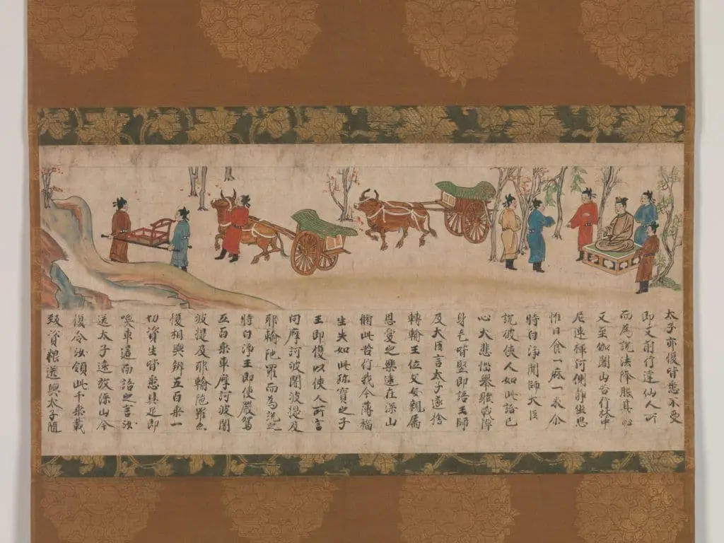 An ancient emaki, sutra scroll (Kako genzai inga kyō emaki)